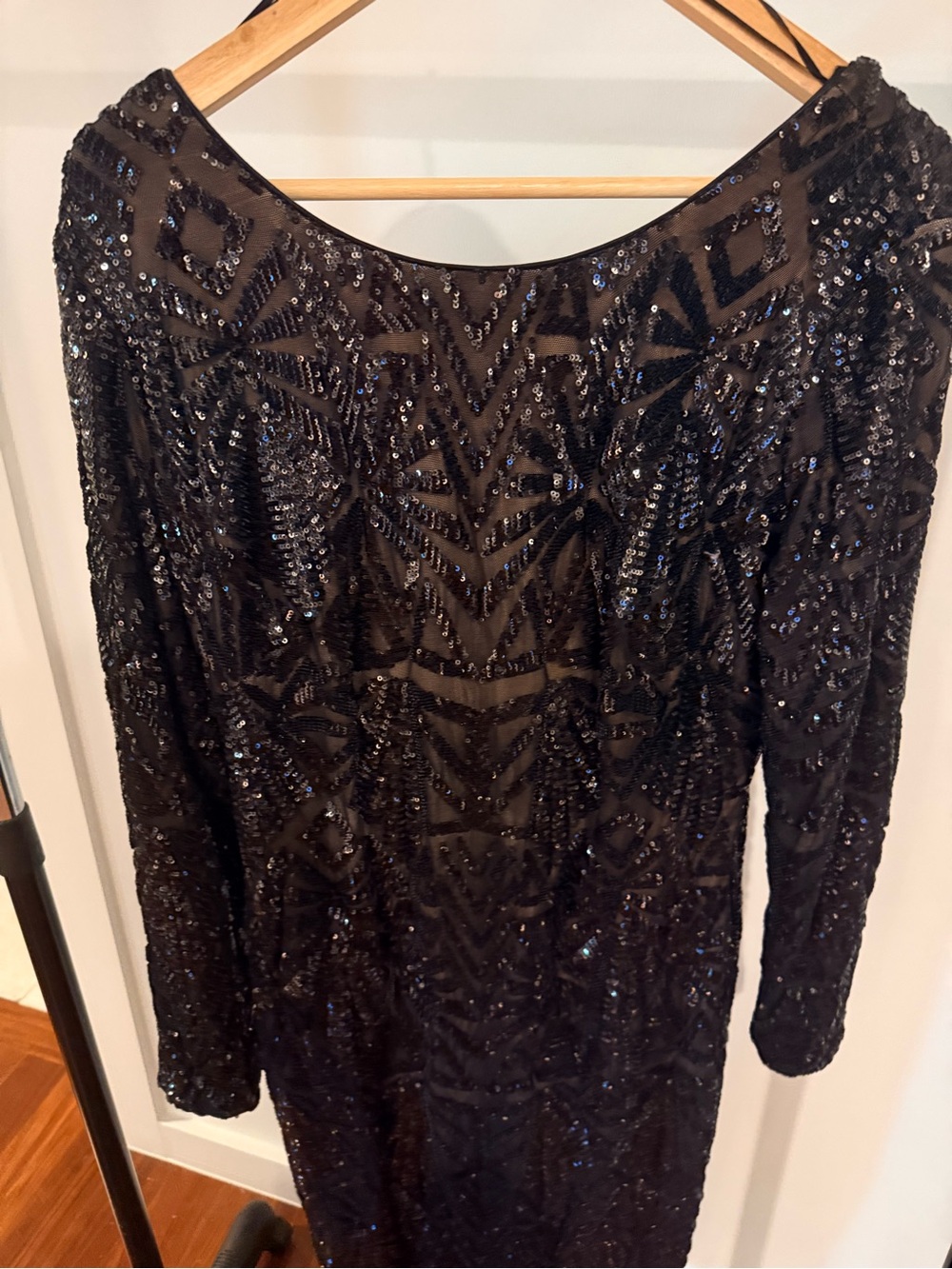 Dress the Population Black Long Sleeve Sequin Bodycon Dress - Picture 4 of 5